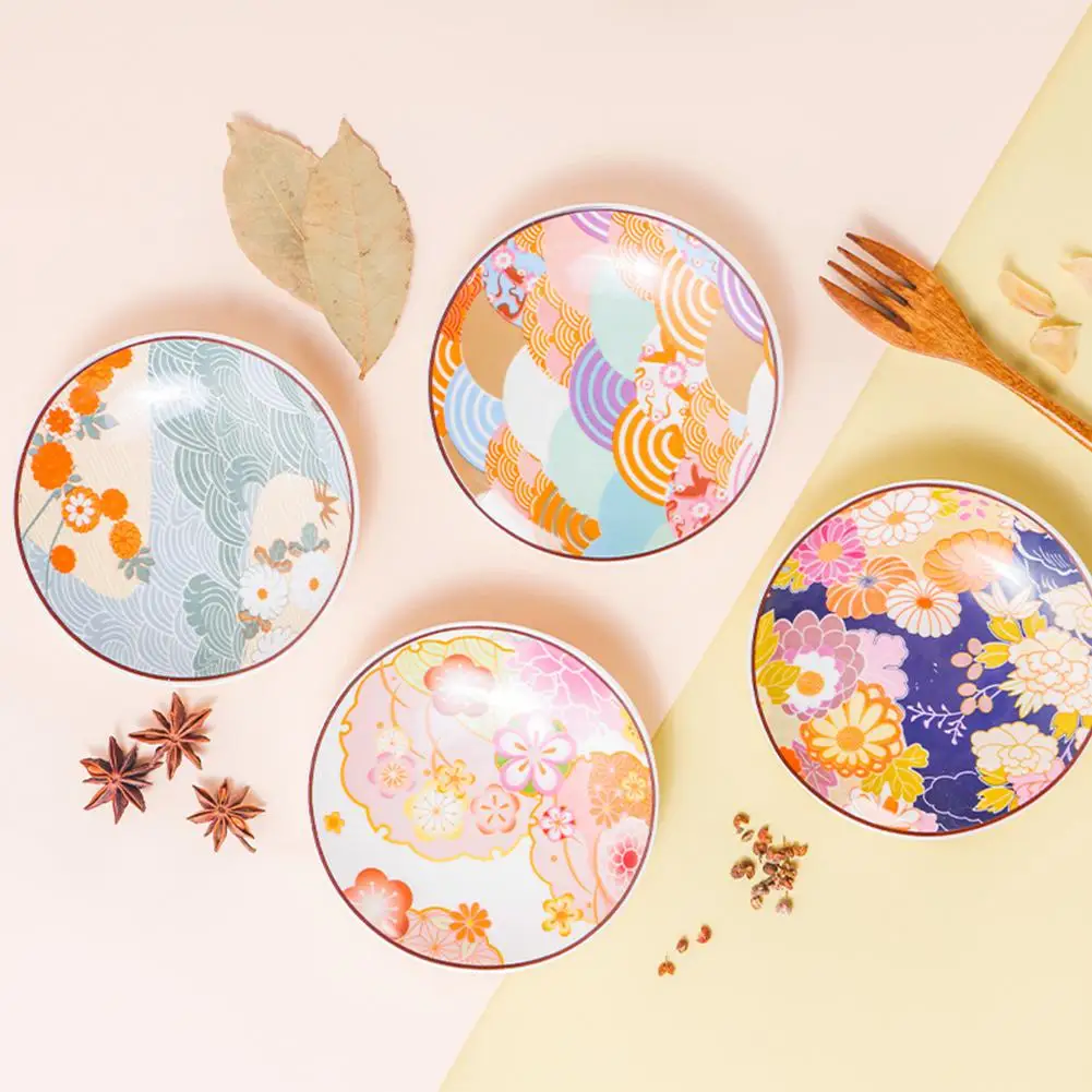 Adeeing 4Pcs/Set 4.8Inches Cherry Blossom Pattern Series Ceramic Dish Set | Дом и сад