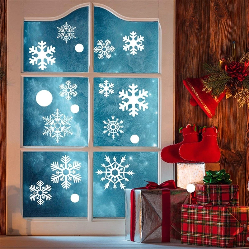 

1Set White Snowflake Sticker Decoration Glass Window Kids Room Christmas Wall Stickers Home Decals Decoration 2021