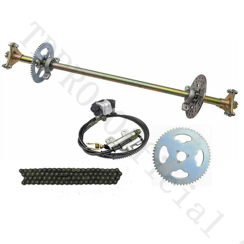 740mm 29" Go kart Rear Axle Kit & #35 Sprocket & Chain & Brake Cylinde For Trike Drift