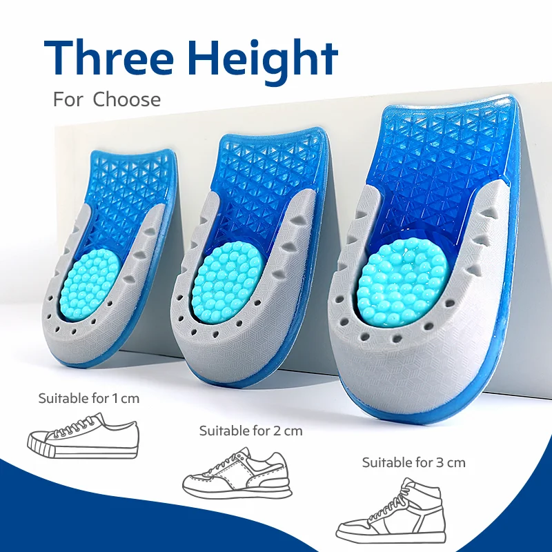 Bangni Increase Insole Invisible Heightening Shoes Pad 1-3cm Height Lift Half Heel Insert Taller Cushion Sole For Men Women