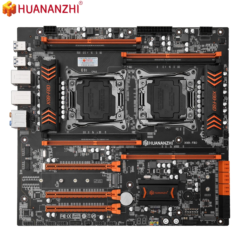 Материнская плата X99 LGA 2011 v3 v4 с двумя процессорами E ATX USB3.0 SATA3 VGA Xeon материнская со