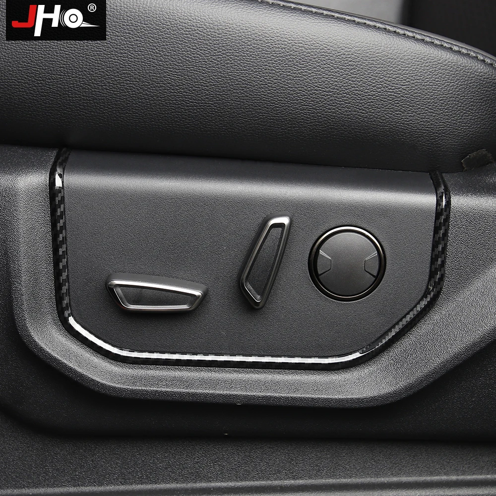 

JHO ABS Carbon Grain Front Seat Adjustment Panel Overlay Cover Trim For Ford F150 RAPTOR 2017-2020 2018 2019 Car Accessories