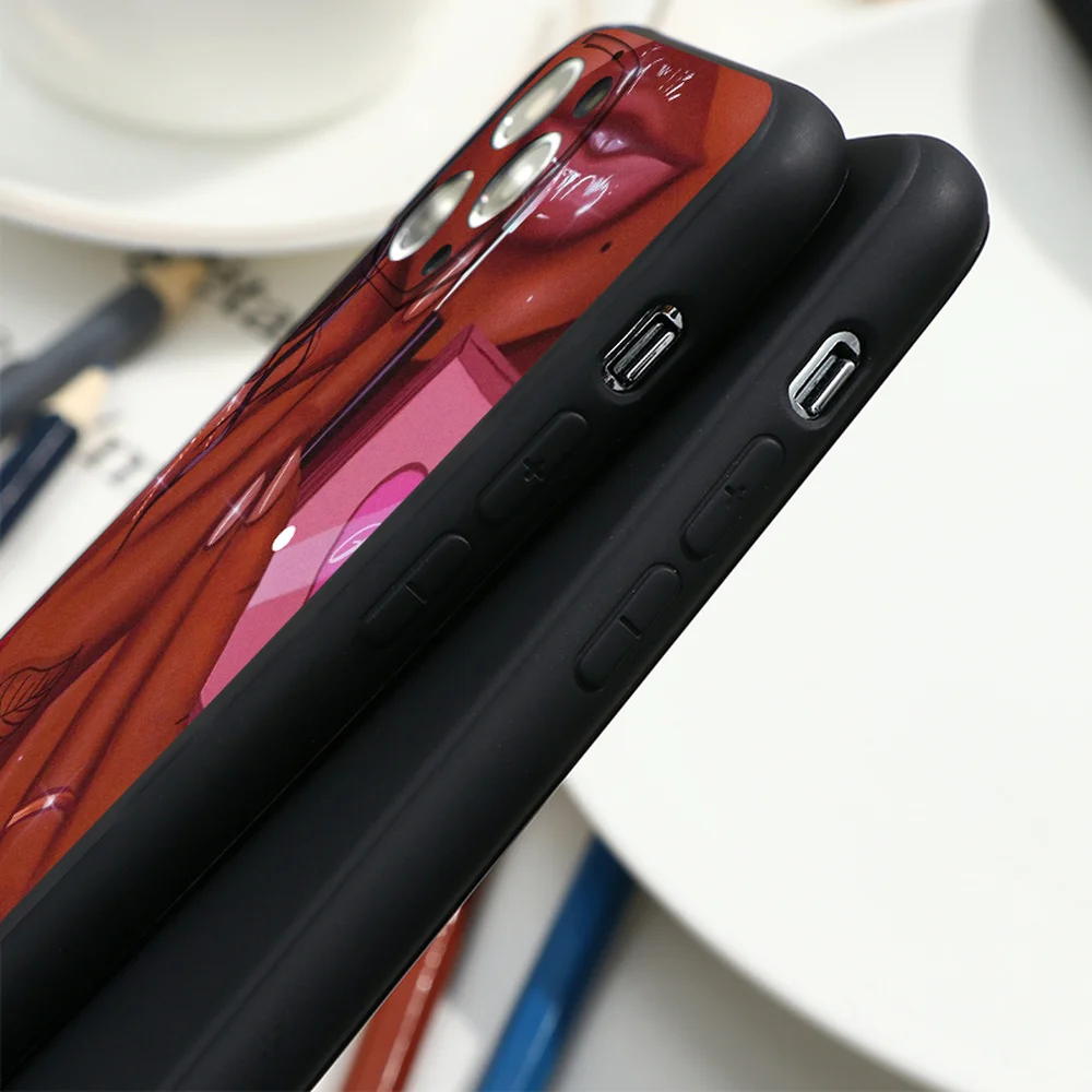 Fashion Black Girls Phone cases for iPhone 13 12 11 Pro Max Case Soft TPU Cover for iPhone 12 13 Mini SE 2020 Xs Max XR 7 8 Plus