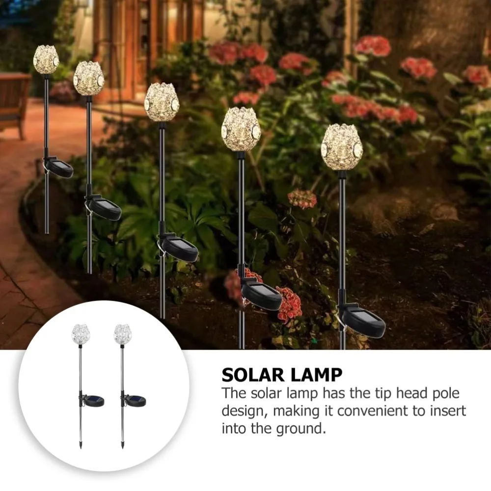 

2pcs Crystal Cup Lawn Solar Lamp Creative Outdoor Solar Lamp Garden Lawn Decor