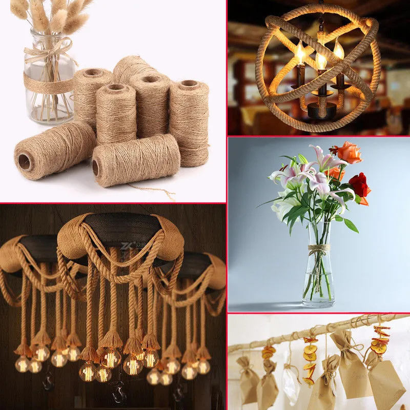 100 м ручной работы из натуральной пеньки белье шнуры канат джутовый шнур шнура DIY