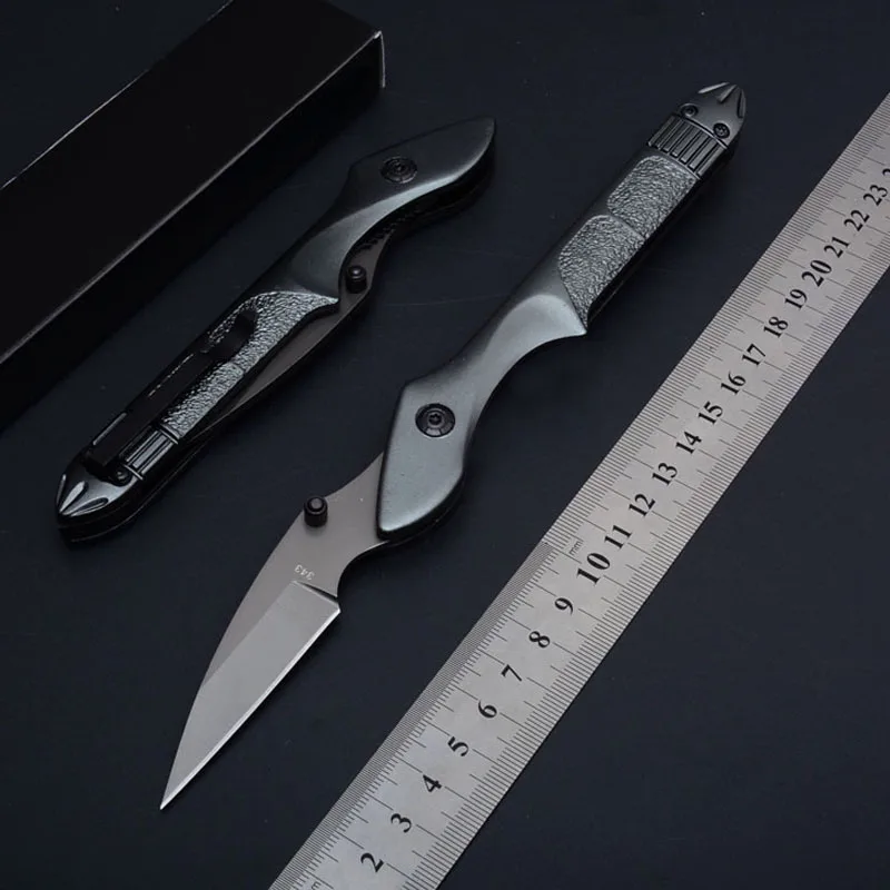 

8.6'' 7CR18MOV Knives Pocket Knife Folding Knife Titanium Gray Stainless Steel Blade Steel Handle Small Camping Knifes EDC Tool