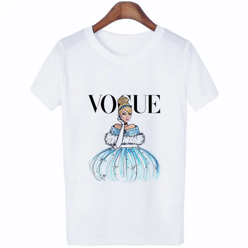 2019 Модные женские топы с короткими рукавами и принтом в виде букв стиле принцессы