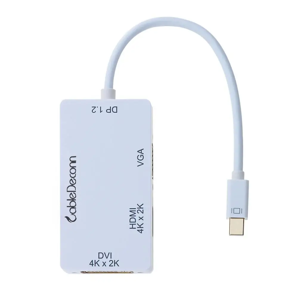 50 шт./лот CableDeconn 3-в-1 Mini DisplayPort 1 2 V to VGA HDMI DVI ТВ HD адаптер конвертер Full 4k X 2k Разрешение