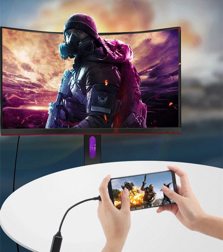 Адаптер с USB C на HDMI-совместимый кабель 4K Тип для MacBook Samsung Galaxy Huawei Mate P20 Pro USB-C