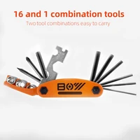 toolbeast handheld tool kit bicycle tool kit motorcycle portable 16 in 1 cycling multifunctional repair combination folding tool