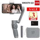 Zhiyun Smooth Q3 3-осевой карданный стабилизатор с поворотным на 180  заполняющим светом для смартфона iPhone 13 12 Pro Max Android