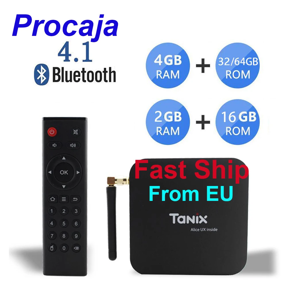 ТВ приставка Procaja Tanix TX6 Android 9 0 2 ГБ/4 ГБ ОЗУ 16 ГБ/32 ГБ/64 Гб ПЗУ 4K TV Allwinner H6 H.265