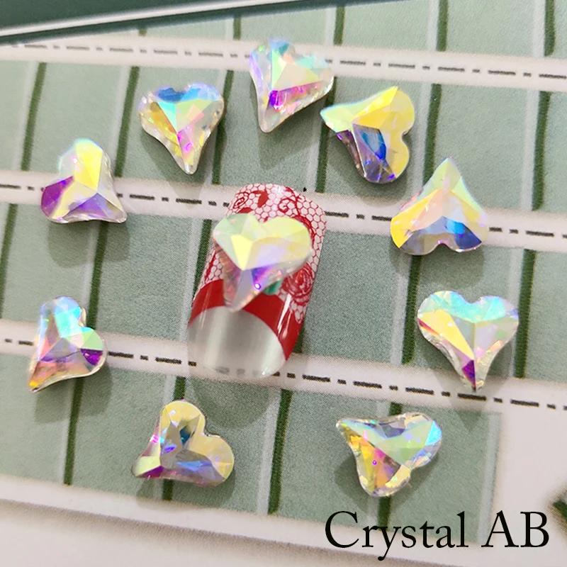 Crystal AB 20 шт, 8 мм, алмазные Стразы для маникюра, блестящее стекло, клей на спине, стразы для рукоделия, 3D ногтей - Цвет: Crystal AB