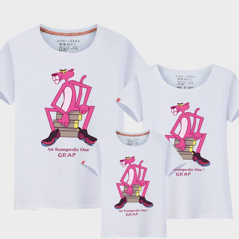 Одинаковые комплекты для семьи Новая модная футболка с рисунком одежда мамы и