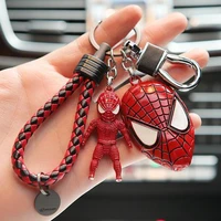 cute high quality spider man keychains childrens backpack pendant bag decor mens car keys holder kids birthday gifts keyfob new