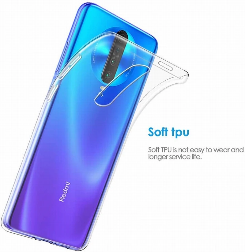 Мягкий прозрачный силиконовый чехол и Гидрогелевая защита для экрана Xiaomi Redmi K30/K30