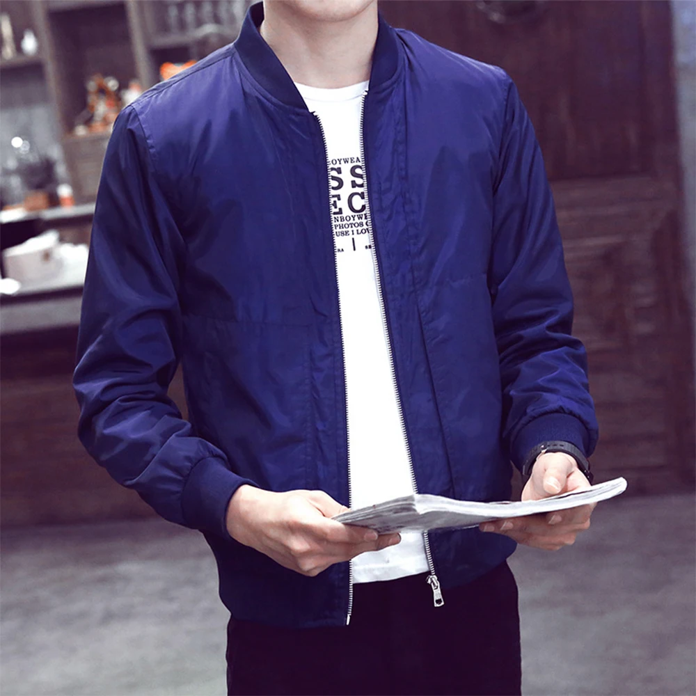 

European and American youth spring men's clothing simple and versatile comfortable men's large jacket Bomber Jacket