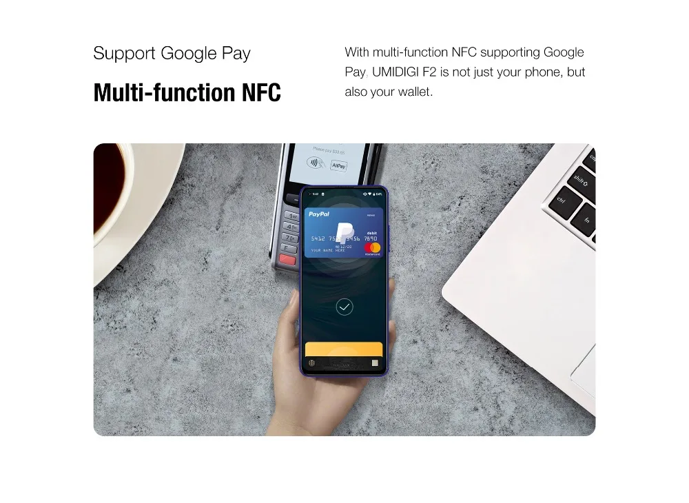 UMIDIGI F2 Android 10 Helio P70 6 ГБ 128 Гб мобильный телефон 5150 мАч 18 Вт Быстрая зарядка 6,5" 48 МП 32 МП камера двойной 4G LTE NFC Смартфон