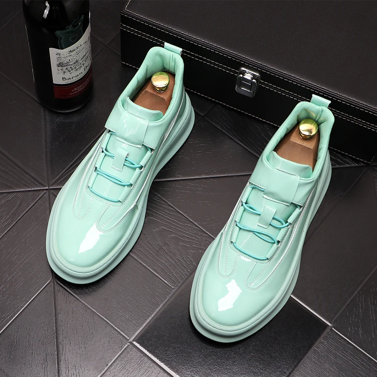 

White Green Men Punk Sneakers Hip Hop Skateboarding Shoes Casual Loafers Trainers Male Web Celebrity Flats