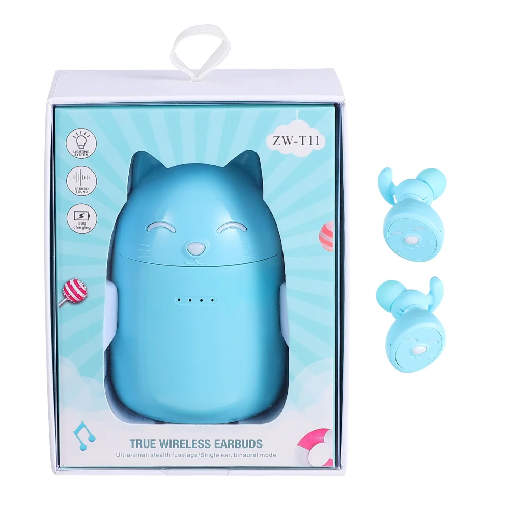 

1 Set Cat Kitty V5.0 Wireless Earbuds with 2100mAh Power Bank for Cell Phone
