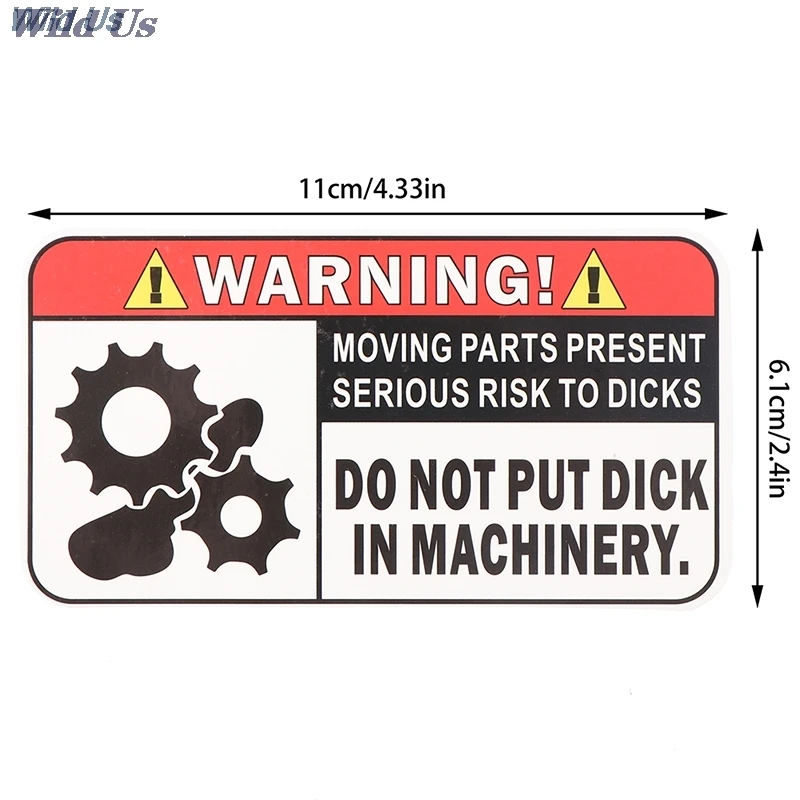 

2pcs Funny Warning In Machinery Car Sticker Decal Reflecterende PVC Decal