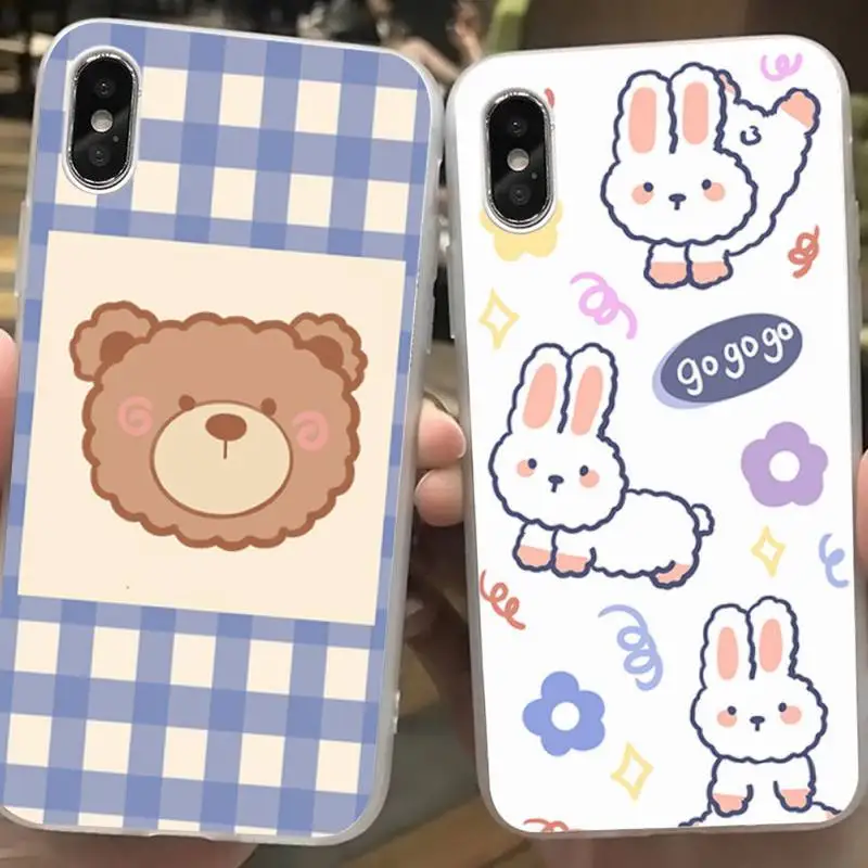 

Original Bear Soft Fundas Coque for IPhone 11 12 Pro Max Case XR XS 7 8 Plus Cover Accessories Transparent Shell