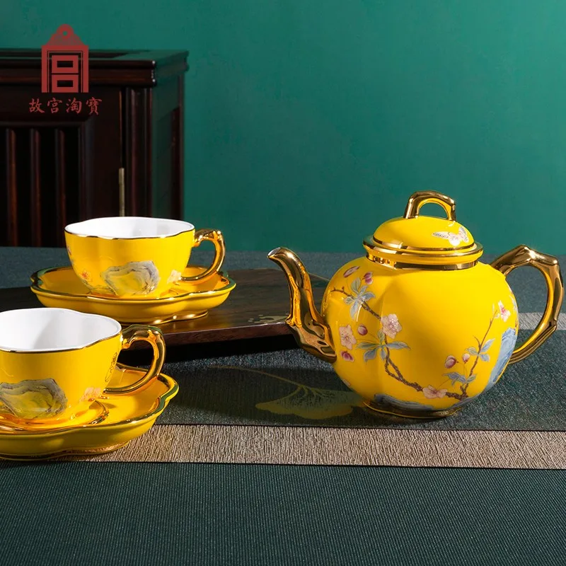 Small Golden Branch Tea Set Teapot Cup Home Birthday Gift Cultural Creative | Дом и сад