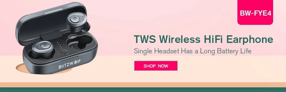 BlitzWolf FYE3S FYE3 3 TWS True Wireless Bluetooth 5.0 Наушники с цифровым индикатором питания Smart Touch Двусторонние наушники-вкладыши 2600 мАч Зарядное устройство Портативное зарядное устройство Power Bank для смар