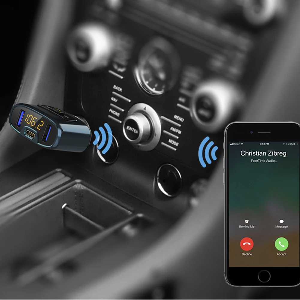 1 шт. Новый адаптер fm передатчика ABS 12 В Usb прикуривателя для музыкального