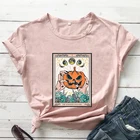 Цветная женская футболка с привидениями, гвоздиками, страшный топ с тыквой, зудом, таро, футболка в эстетике Хэллоуина, готики