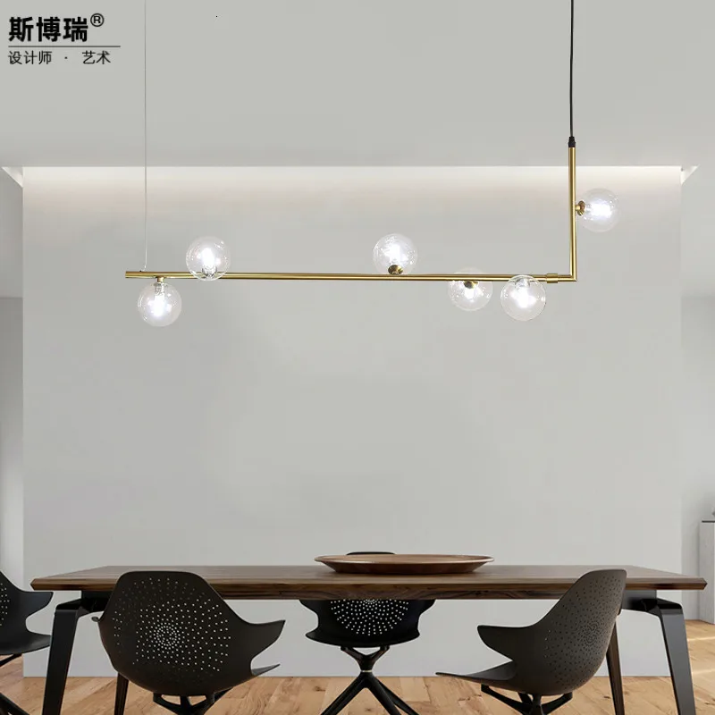 Европа стекло Сфера Ресторан обеденный стол барная стойка полосы люстра