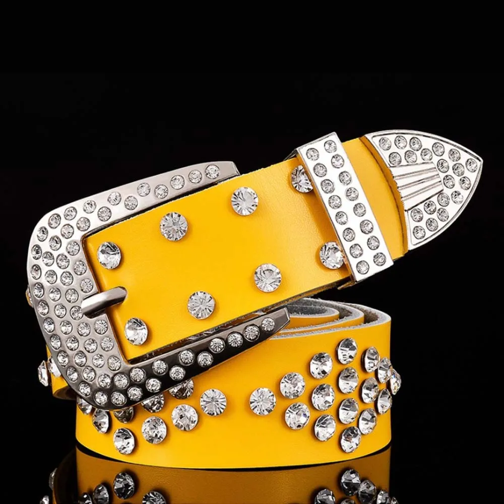 

Designer Belts For Women Luxury Brand Belt For Men Fashion High Quality Cow Genuine Leather Rhinestone Waist Belt Ceinture Femme