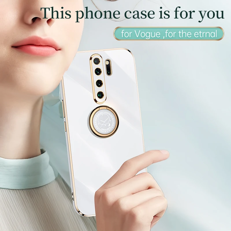 plating square gold frame phone case on for xiaomi redmi note 8 2021 new 9 s note8 8t note9 pro 9s 9t 9a 9at soft silicone cover free global shipping