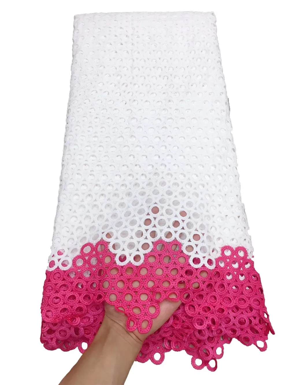 

MIQIER High Quality African nigerian tulle Lace Fabric cotton fabric Water Soluble fabric for sewing nigerian dress Swiss J33