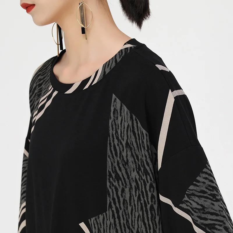 Женское винтажное платье XITAO уличное с геометрическим леопардовым принтом