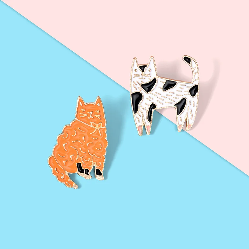 

Cute Cartoon Cat Brooch Bag Clothes Backpack Lapel Enamel Pin Badges Cartoon Jewelry Gift For Friend Women Accessories