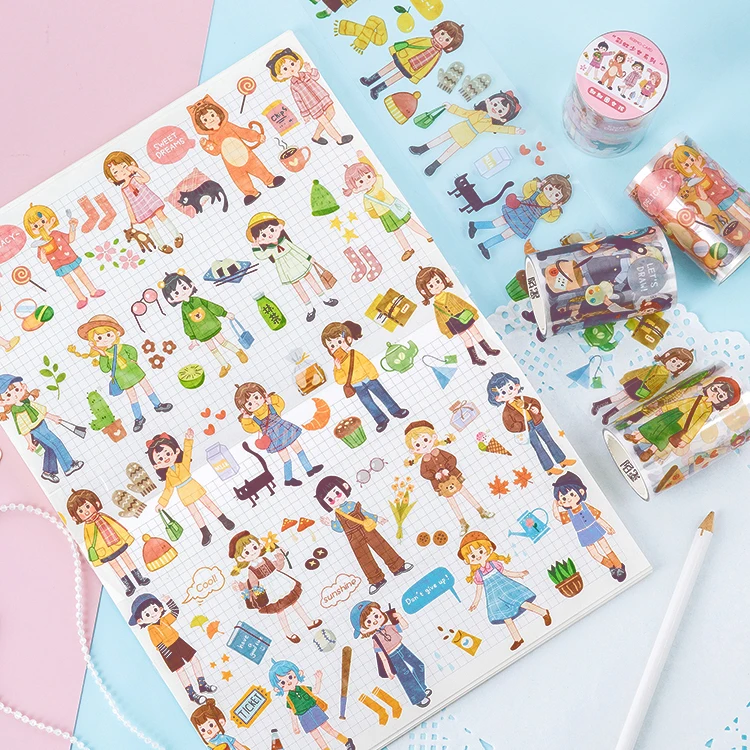 Декоративная Прозрачная Маскировочная лента в стиле ретро с радужными пулями