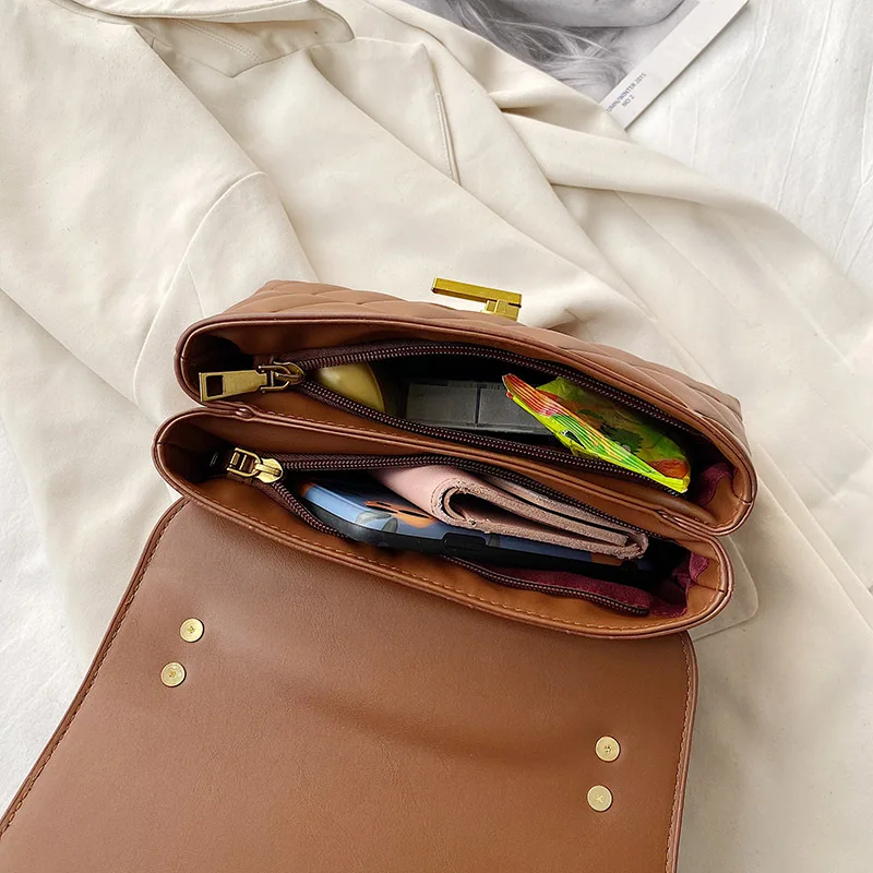 

Chain PU Leather Crossbody Bags for Women 2021 Simple Shoulder Bag Lady Luxury Handbags and Purses Female Black Cross Body Bags