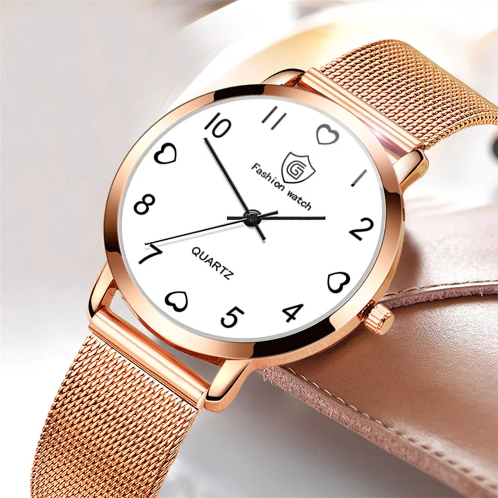 

Woman Watch Fashion Temperament Feminine Mesh Belt Watch Quartz Analog Round Watches Vogue Wristwatch Ladies Girls Clock Gifts