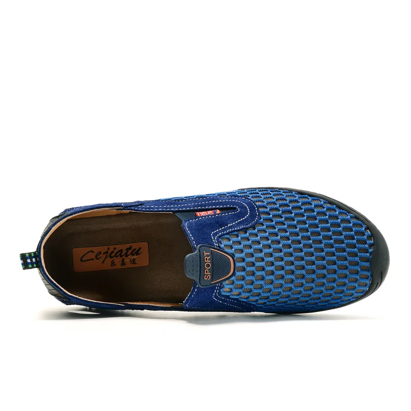 Мужские сетчатые слипоны UEXIA черные легкие воздухопроницаемые повседневные