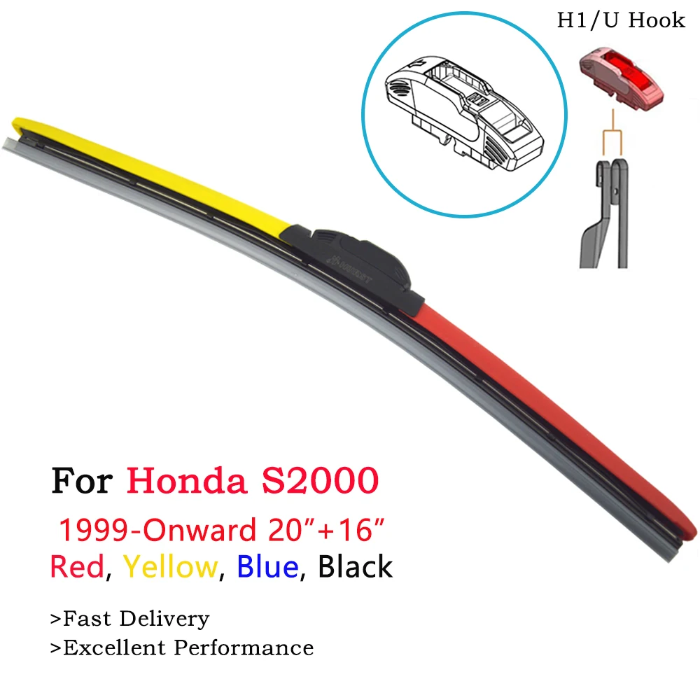 Щетки стеклоочистителя HESITE для Honda S2000 Base CR AP 1999 2010 2012 2015 2016 2018 2019 гибридные красные