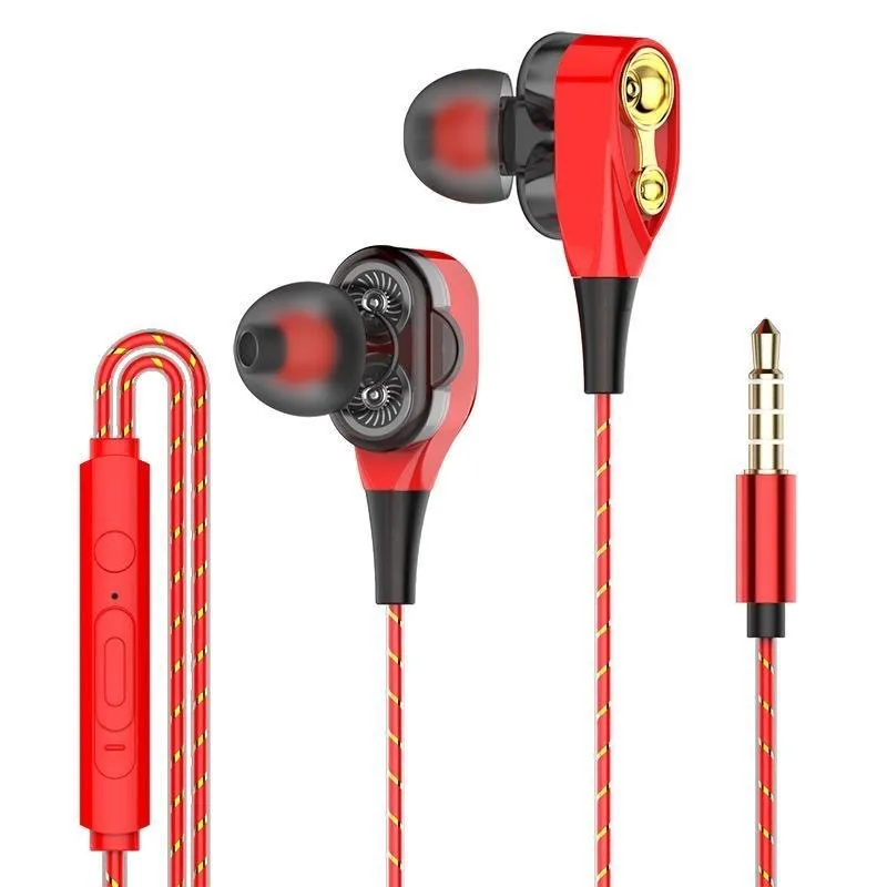 

Dual Drive Stereo Wired Earphone In-ear Headset Earbuds Bass Earphones For Mobile Phone HiFi For Video