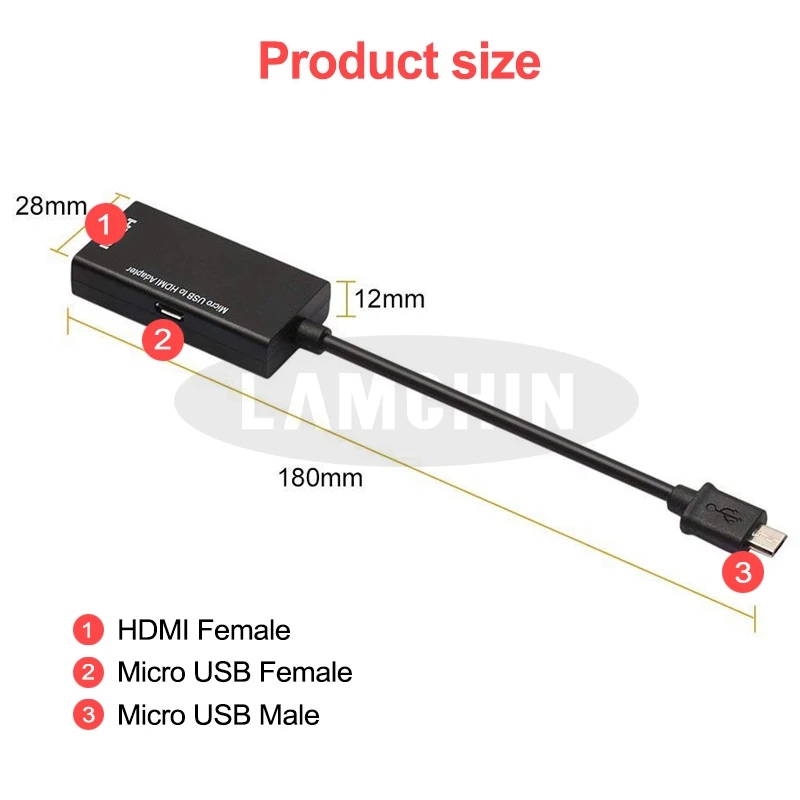 Микро USB к HDMI ТВ адаптер кабель 1080P HD HDMI аудио видео конвертер для телефона ТВ компьютерный адаптер