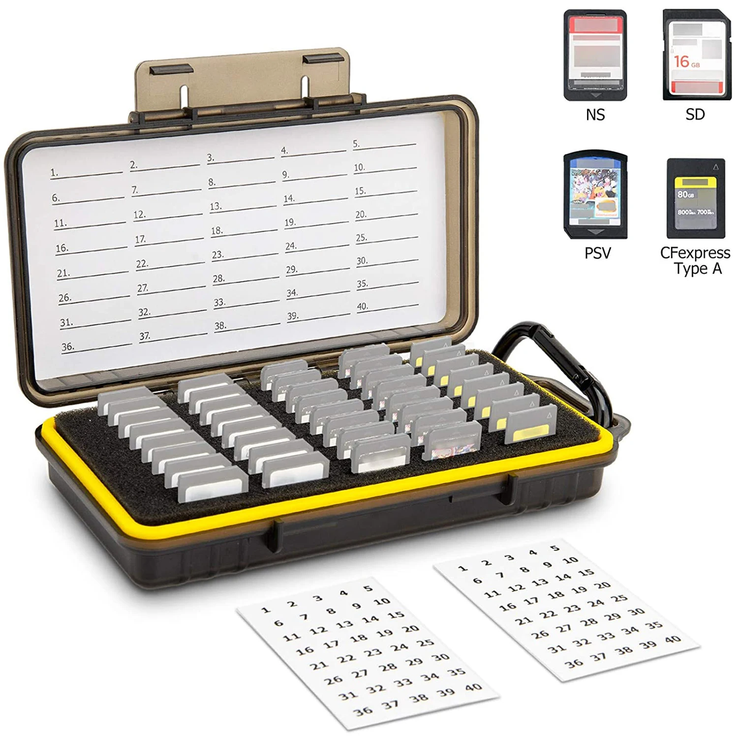 40 слотов памяти для SD SDHC SDXC Cfexpress типа A для Sony PSV PS Vita для игровых карт Nintendo Switch
