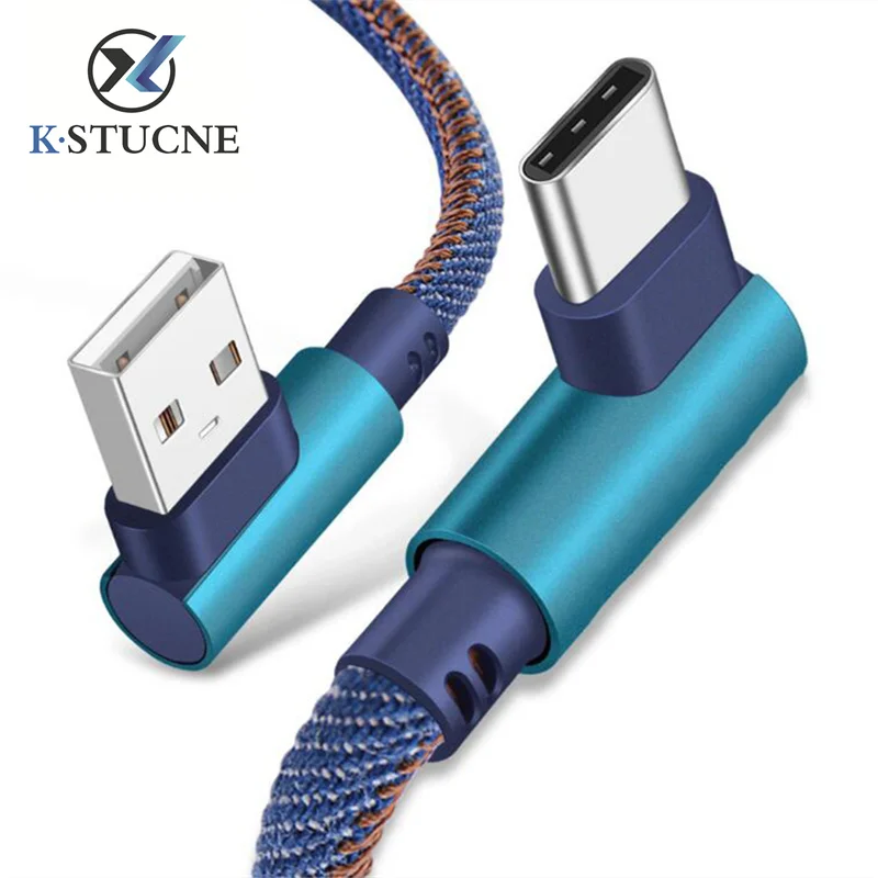 Кабель usb type C для быстрой зарядки на 90 градусов для huawei P10 P20 P30 Pro Lite для samsung Redmi Note 7 type-C