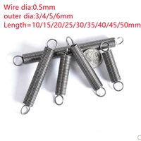 10pcs wire 0 5mm outer diameter 3mm4mm5mm6mm stainless steel tension spring with a hook extension spring length 15mm to 50mm