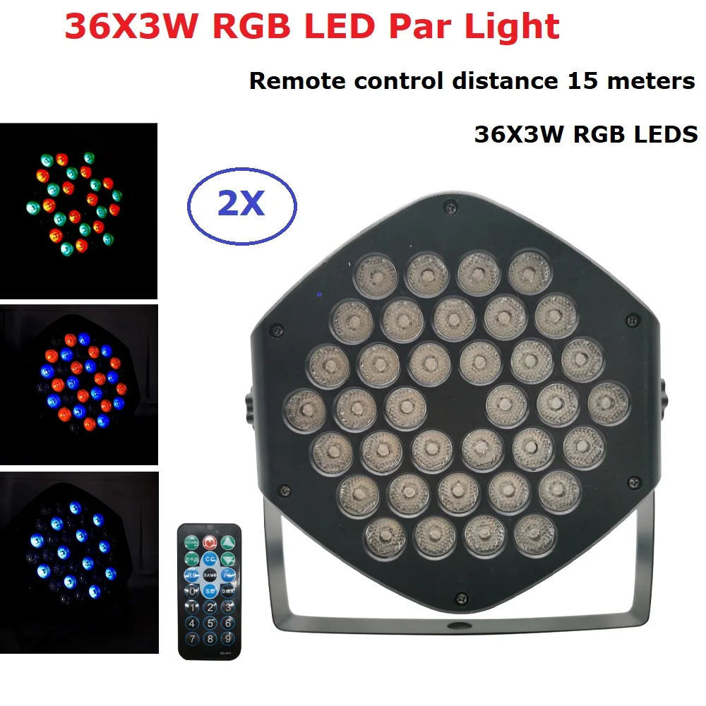 Плоский светодиодный RGB Стробоскоп Par 36X3W стробоскоп с контроллером DMX для