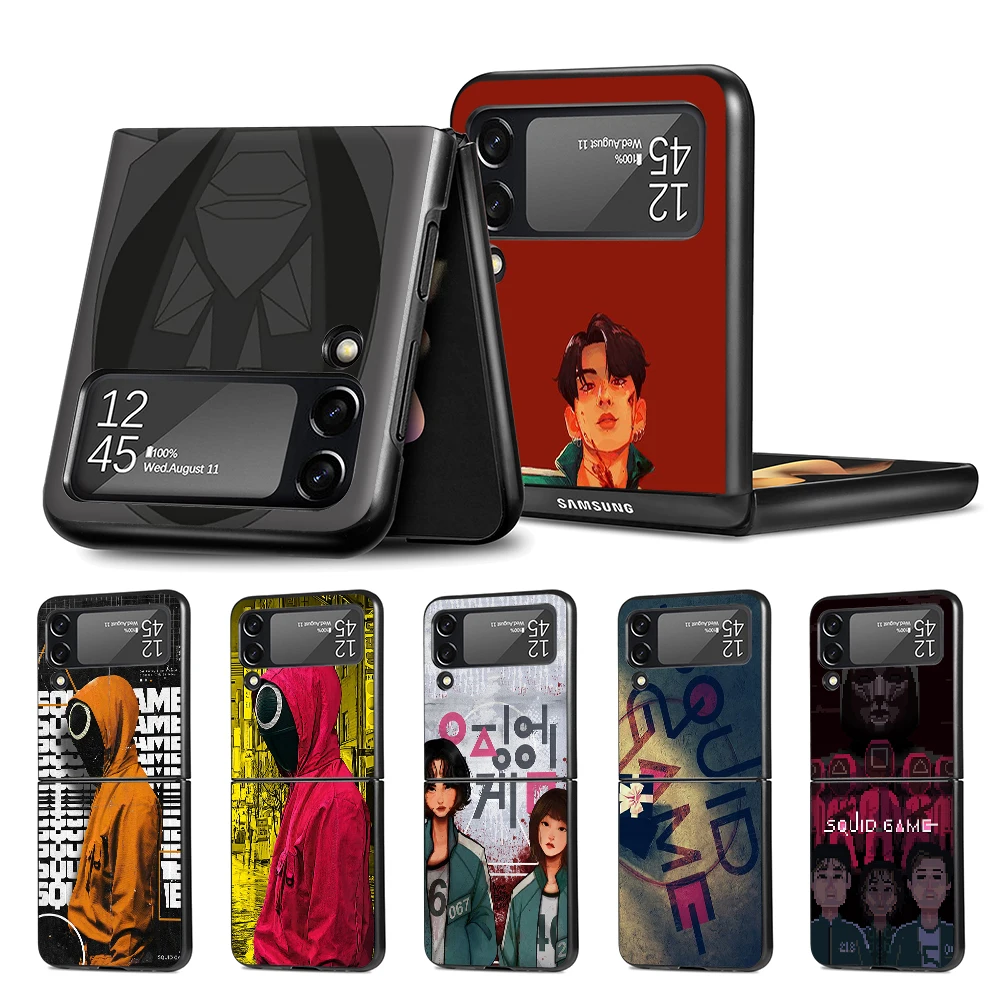 

Squid Game Hot Case for Samsung Galaxy Z Flip3 5G Black Hard Cell Phone Cover Z Flip 3 Luxury PC Shell Zflip3 Coque