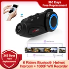 Maxto M3 мотоциклетный домофон Водонепроницаемый Sony HD широкоугольный объектив 1080P Группа 6 Riders Bluetooth FM Wifi шлем 1000 м мото гарнитура