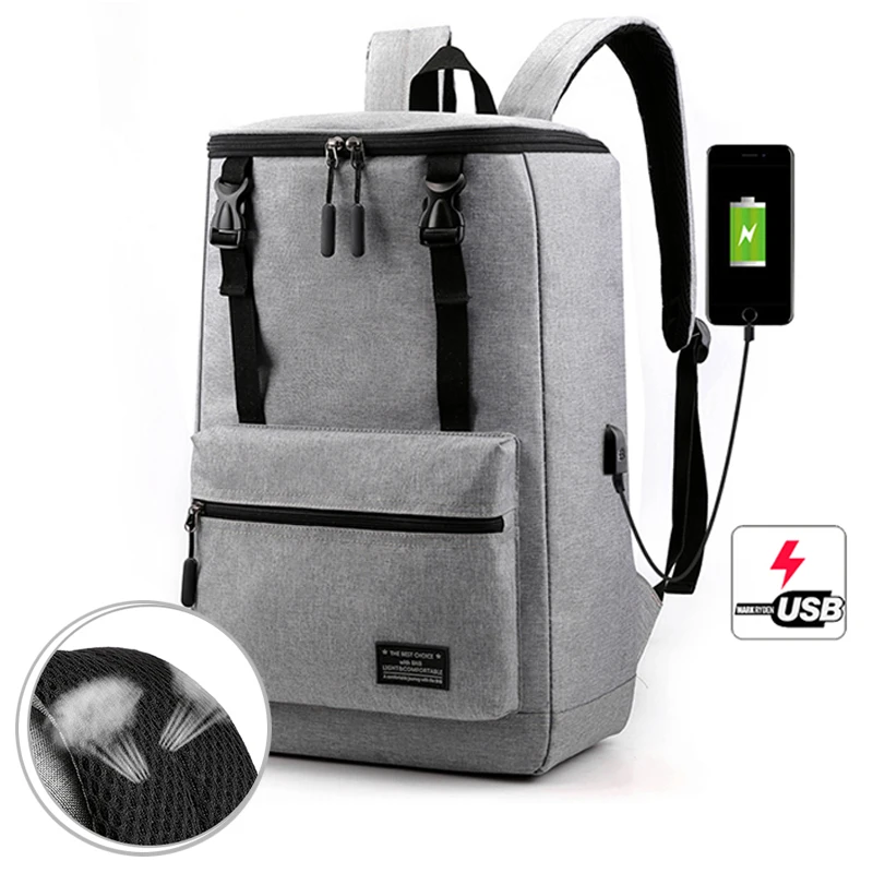 

2020 New Backpack Men Business Casual USB Notebook Backpack Mochila Male Waterproof Fashion School Bag Travel Bag Large Capacity